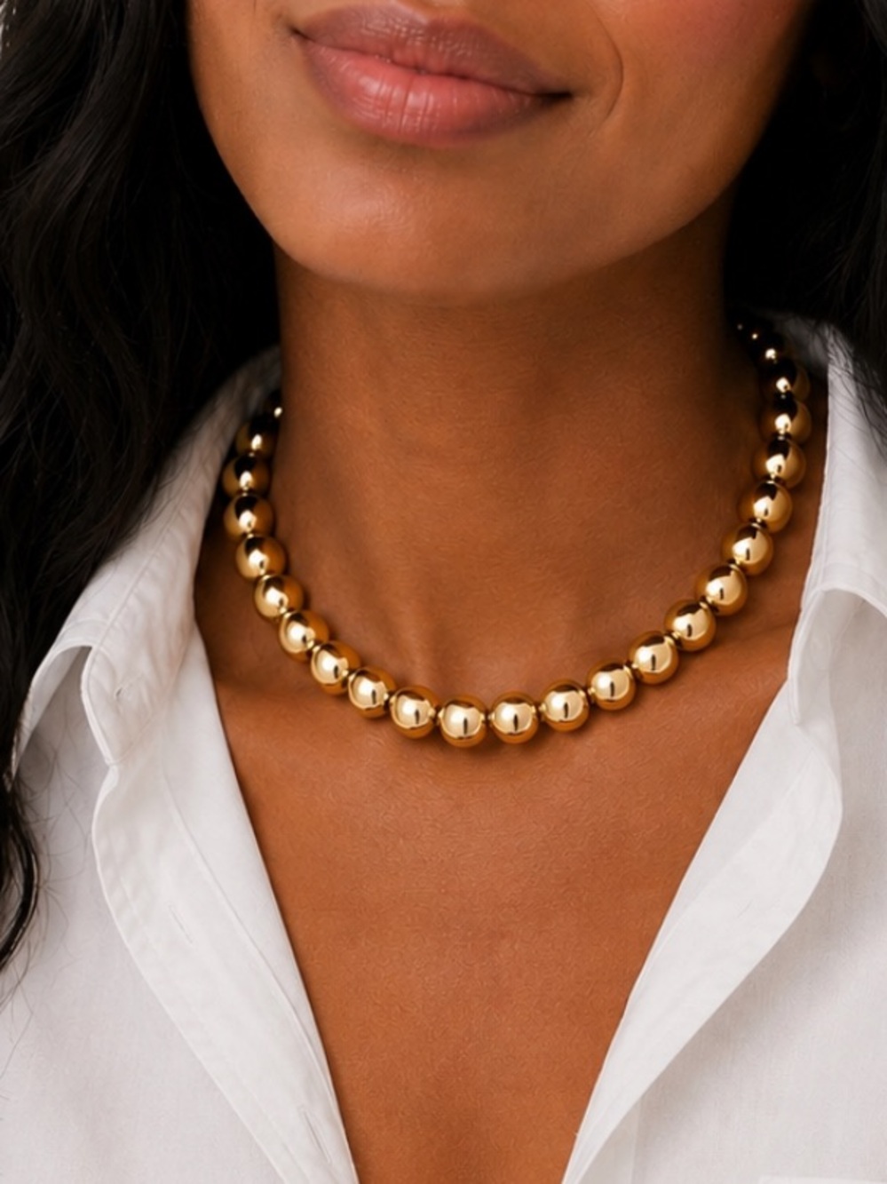 New! Gold Beaded Necklace NWOT